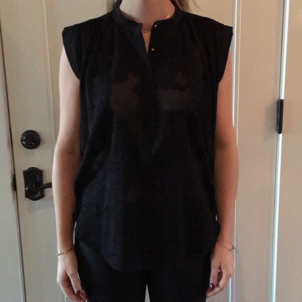 Rebecca Taylor black lace top, size 4
